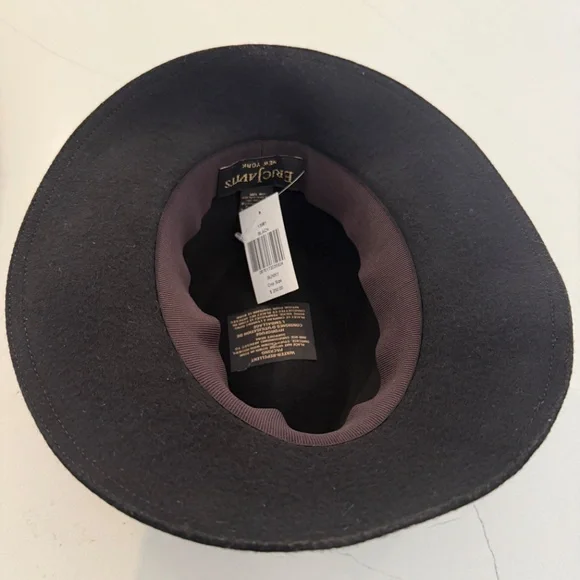 Eric Javits Black Bunny Wool Hat with Rabbit Fur Trim One Size NWT - Picture 5 of 6